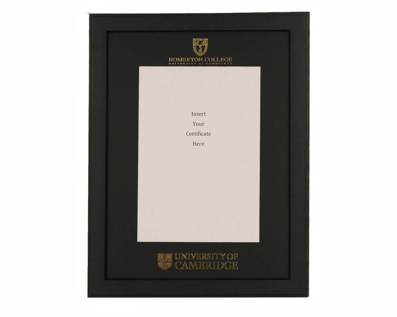 Cambridge University - Homerton College A4 Black Certificate Mount with Black Frame  - 1