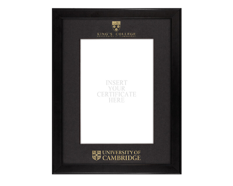Cambridge University - King's  College A4 Black Certificate Mount with Black Frame  - 1