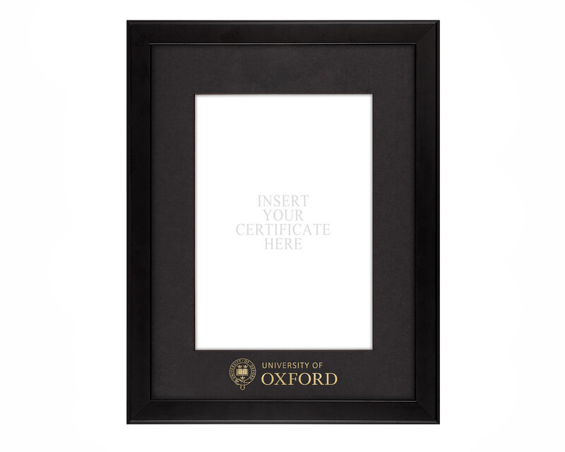 Oxford University - A4 Black Certificate Mount with Black Frame  - 1